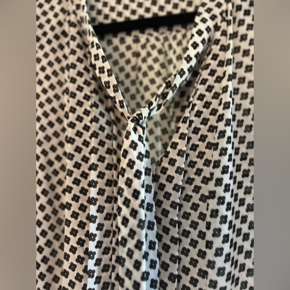 LOFT White Chiffon Tie Neck Blouse - Picture 5 of 7